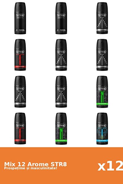 str8 Set 12 Mix STR8: 2x FR34K, 2x Original, 2x Red Code, 5x Rise, 1x Wild Beat