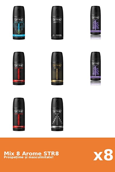 str8 Set 8 Mix STR8: 1x Înainte, 2x Joc, 1x Original, 2x Cod Roșu, 1x Ascensi...