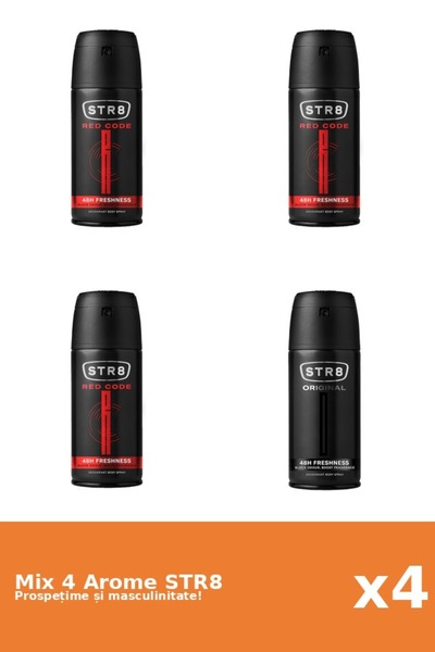 str8 Set 4 Mix STR8: 1x Original, 3x Red Code