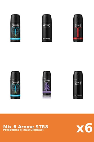 str8 Set 6 Mix STR8: 1x Joc, 2x Original, 1x Cod Roșu, 2x Wild Beat
