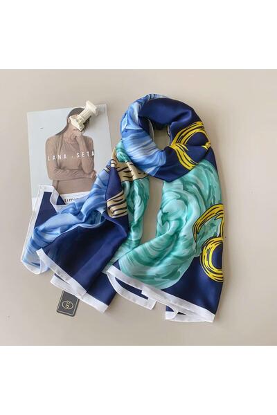tomrisboutique Luxury Wide Voile Silk Shawl Hijab Foulard Scarf Shawl with Ro...