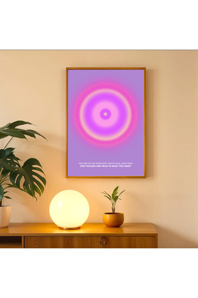 Focus Enerji Posteri – Mor Aura | Motivasyon Duvar Dekoru | Sanatsal Modern Poster 33x48 & 50x70 cm