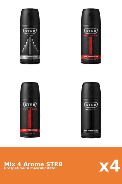 str8 Set 4 Mix STR8: 1x Original, 2x Red Code, 1x Rise