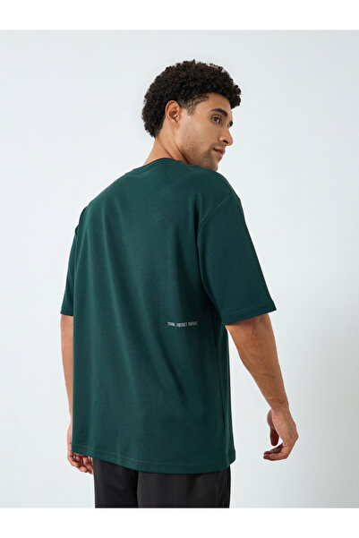 Styli تيشيرت رجالي قصة فضفاضة برقبة دائرية