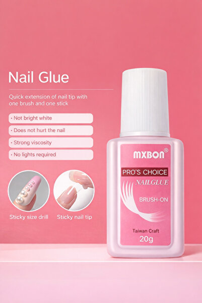 Venalisa BÜYÜK BOY Mxbon Fırçalı Protez Tırnak Tips Yapıştırıcı Glue 20 g