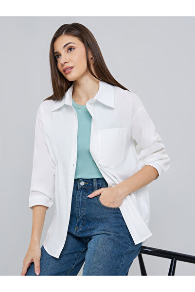 Styli Women White Oversized Buttoned Shirt