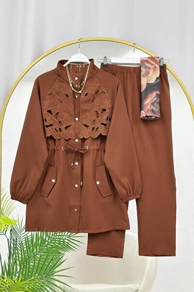 VOLT CLOTHİNG Lace Detailed Trousers Double Suit