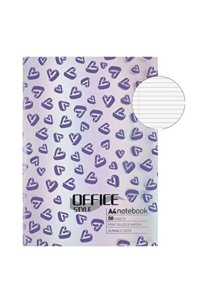 OEM Caiet Studentesc A4 Dictando Coperta cu Inimi Mov - 50F