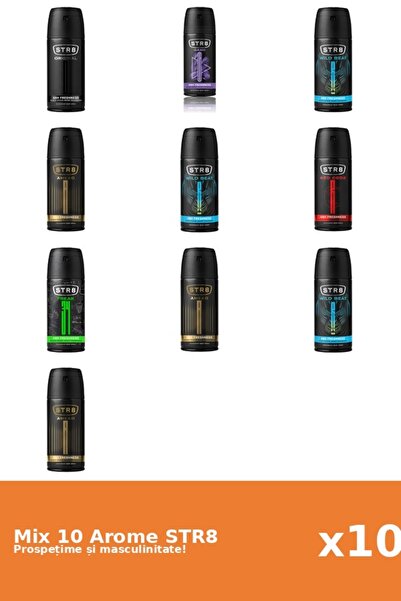 str8 Set 10 Mix STR8: 3x Ahead, 1x FR34K, 1x Game, 1x Original, 1x Red Code, ...