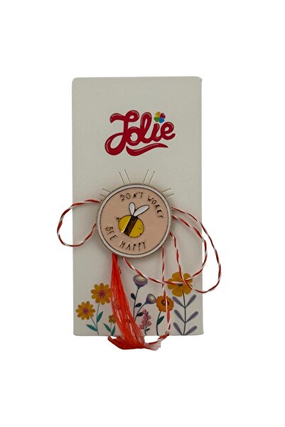 Flippy Martisor Children Jolie Metal Cardboard Brooch Multicolored Message Bee
