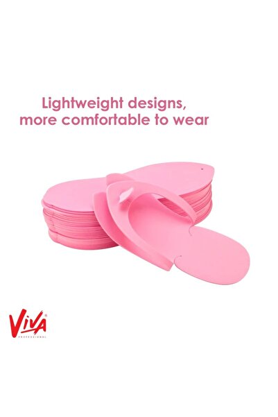 Viva Professional Disposable Pedicure slipper Pink/Blue/White Pack of 12 pairs