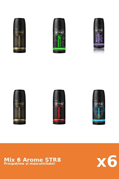 str8 Set 6 Mix STR8: 2x Înainte, 1x FR34K, 1x Joc, 1x Cod Roșu, 1x Ritm Wild