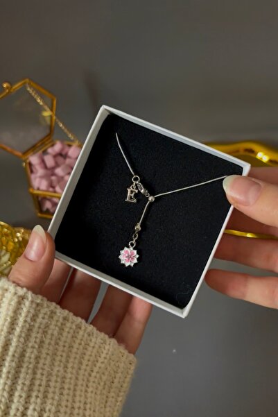 acc swen Cherry Blossom Elevator Pendant Steel Necklace with Gift Box