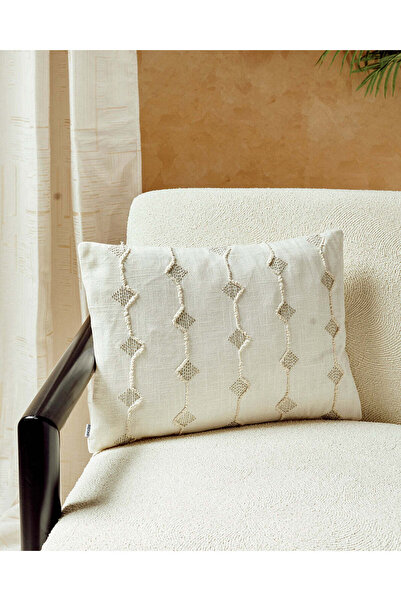 REDTAG Ivory Embroidered Cushion
