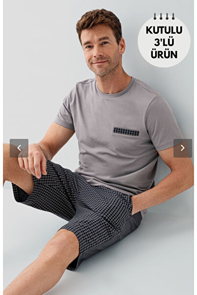 Arnetta Men'S, Gray, 3-Piece (Socks as a Gift), Boxed, Pajama Set