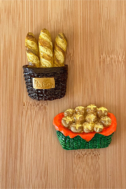 Jovial Hediyelik 2'li Ekmek Seti Temalı Buzdolabı Magneti ( Fotoğraf ve Not T...