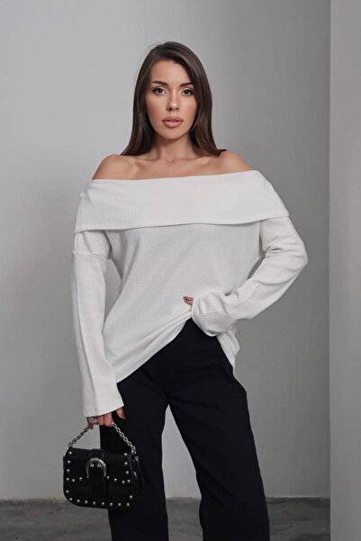 Mine Tan Butik Madonna Collar Soft Blouse - White