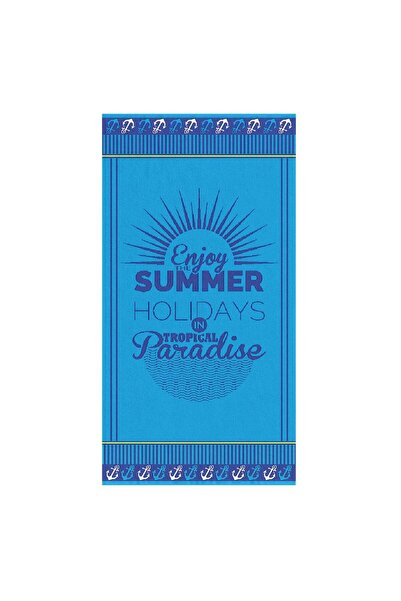 OEM Prosop Petrol Ancore Imprimeu "Enjoy summer" pentru Plaja 180x100cm