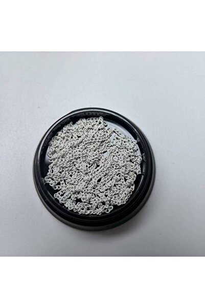 Choice سلسلة معدنية مسطحة بيضاء بطول 1 متر وسمك 1 مم، مرصعة بأحجار ذهبية وفضي...