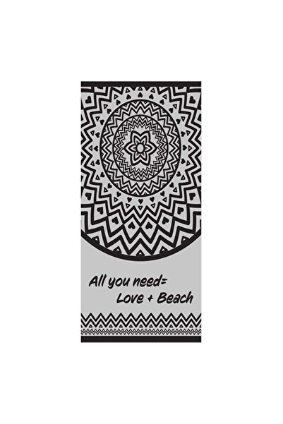 OEM Prosop Gri Mandala "All you need=love+beach" pentru Plaja 180x100cm