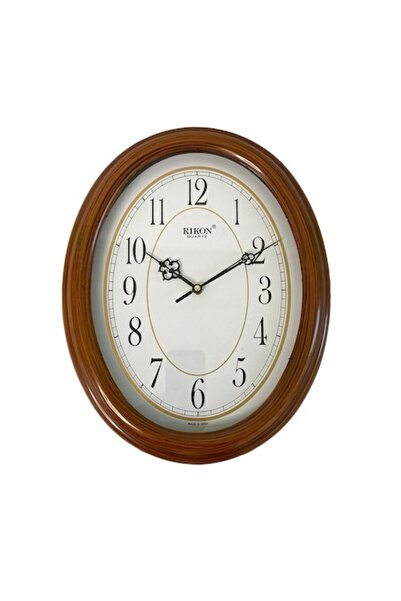 Rikon 8651 Oval Wall Clock Light Brown