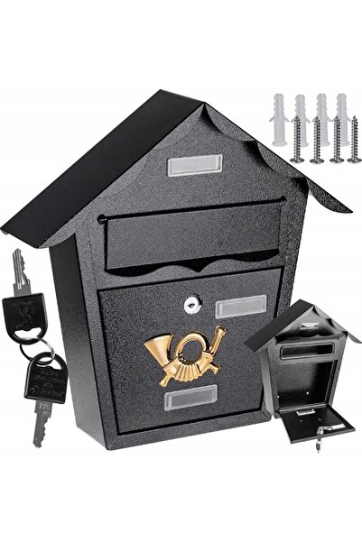 Selgot Raven Mailbox, 37×36.5×10.5cm, Black, 2 Keys