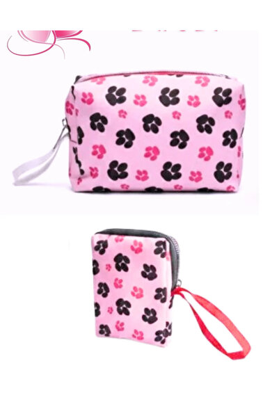 TATA CRAFT Makyaj Hijyen Ped Çanta Seti 2'li Set Astarsız Fermuarlı Kozmetik ...