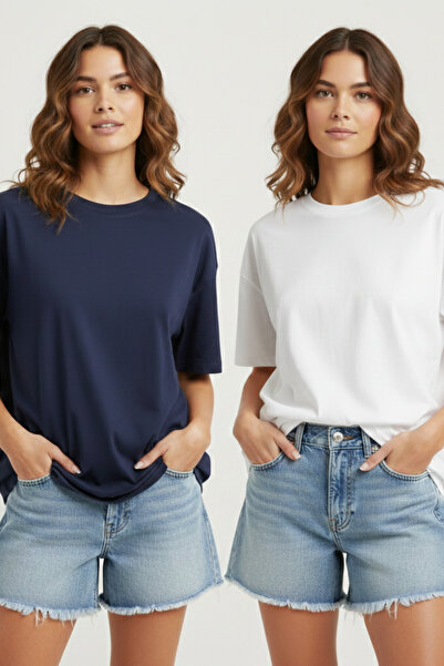 soft&basic Γυναικείο μπλουζάκι 2 τεμαχίων από 100% οργανικό βαμβάκι Oversize ...