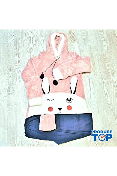 Produse.Top Cocolino Pajamas with Long Pants and Pink Bunny Print