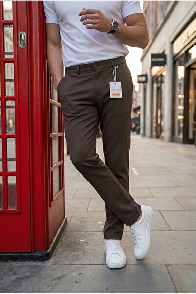 hello7 Men's Quality Beige Stretch Fabric Italian Cut Stylish and Comfortable...