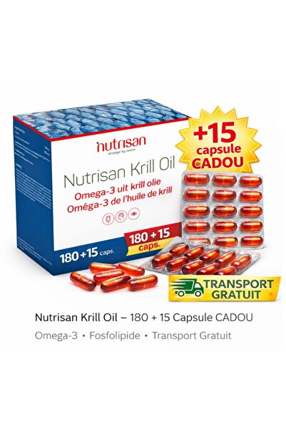 Nutrisan Krill Oil 180 + 15 Capsules Gift, Krill Oil Omega 3