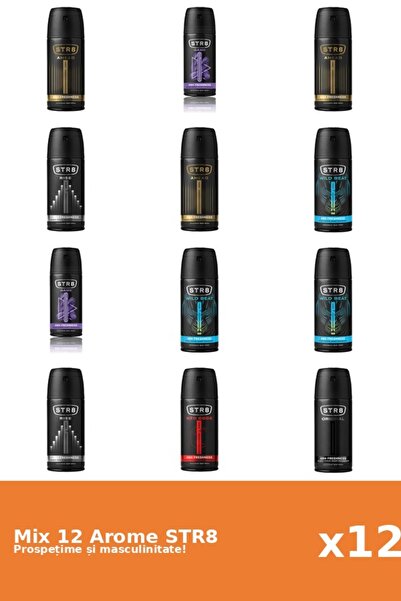 str8 Set 12 Mix STR8: 3x Înainte, 2x Joc, 1x Original, 1x Cod Roșu, 2x Ascens...