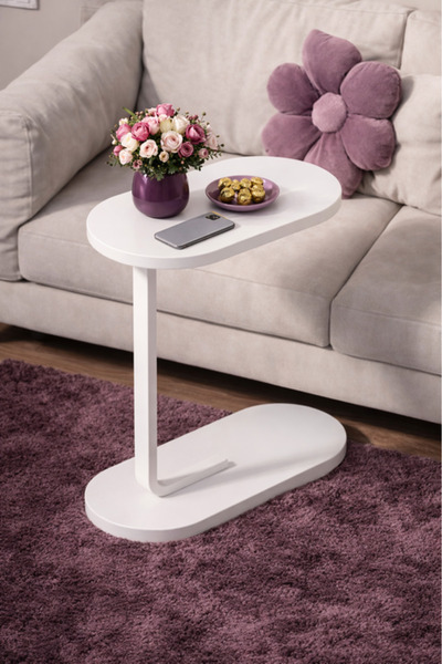 LAMST White Iron Service Table with White Wood - Modern Design