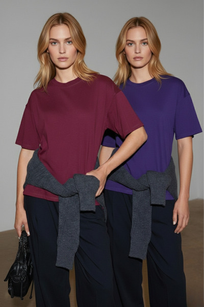 soft&basic Ženski dvodelni komplet 100% Organski pamuk Oversize kroj Fit Osno...