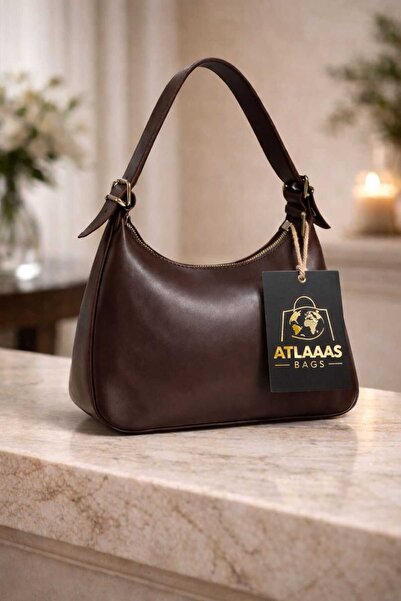 Atlaasbags Laven Acı Kahve Baget El ve Omuz Çantası