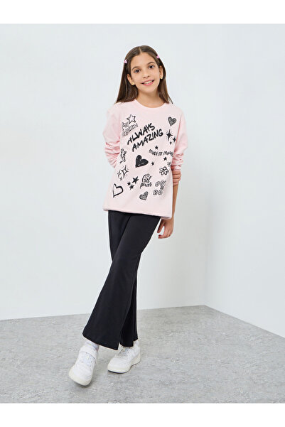 Styli Teen Girls Graffiti Sweatshirt and Flared Leggings