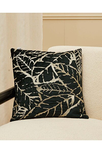 REDTAG Green With Gold Embroidery Cushion