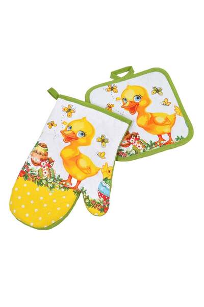 OEM Duck with Butterfly Eggs Easter Glove & Napkin - 2pcs