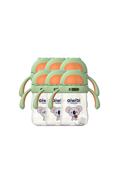 Aiwibi baby water bottle 300ML Green-pack of 6