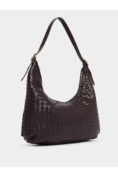 Styli Women Brown Weave Shoulder Bag