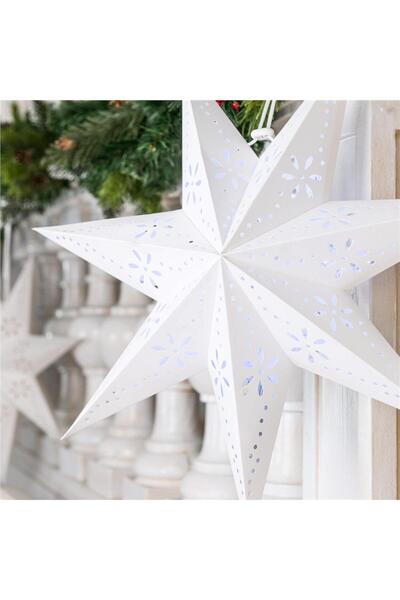 SERSIMO 3D decorative star made of openwork paper, 50cm, white