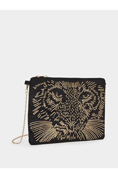 Styli Embellished Clutch with Chain Strap