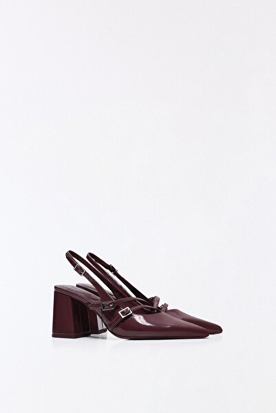 Bershka Slingback block heel shoes with buckles