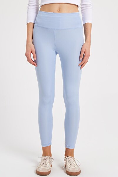 Tudors Women's Slim Fit slim fit scuba fabric elastic waist blue leggings