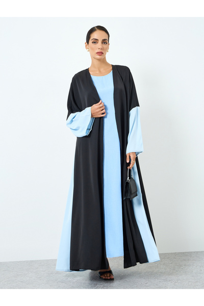 Take Two By Styli Women Color Block Contrast Long Sleeve Abaya