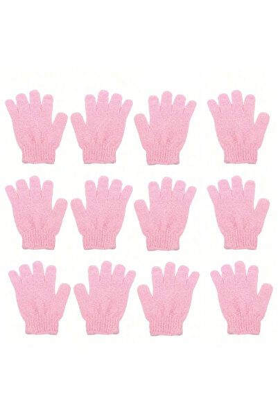 Choice3 12pcs pink 2pcs/6pcs/12pcs Reversible Exfoliating Shower Gloves, Body...