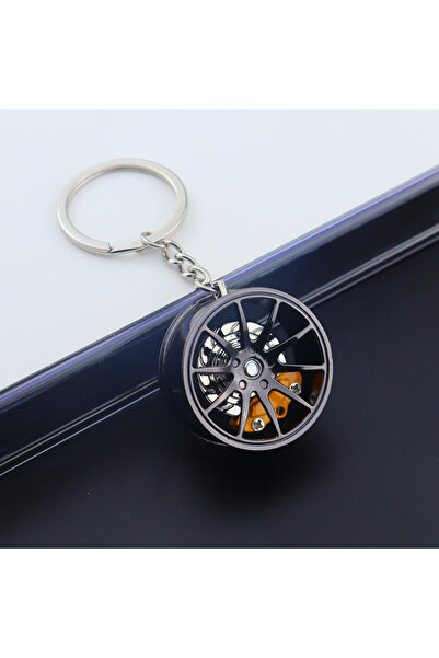 choice2 سلسلة مفاتيح على شكل محور عجلة سيارة فورمولا 1 صفراء، حامل مفاتيح سيا...