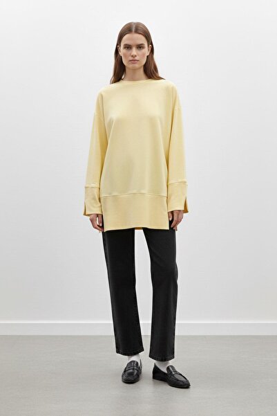 Loreen Women's Crew Neck Off-Shoulder Knitted Tunic -20735Tun - Yellow