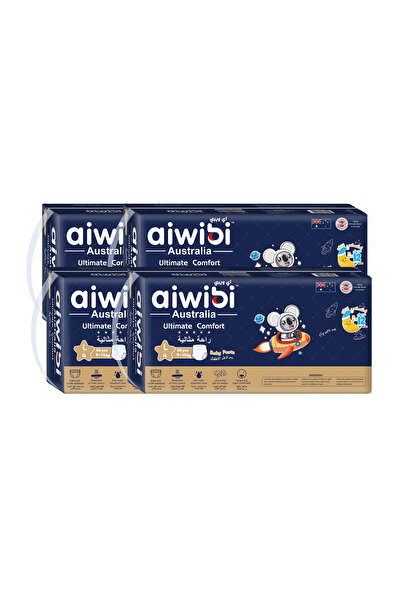 Aiwibi سراويل أطفال مريحة للغاية، مقاس 4 - 176 قطعة - عبوة من 4 قطع