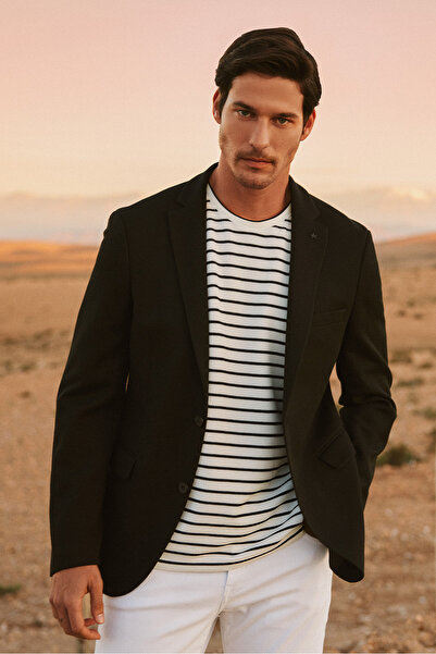 ALTINYILDIZ CLASSICS Men's Black 360 Degree All Direction Stretch Slim Fit Sl...